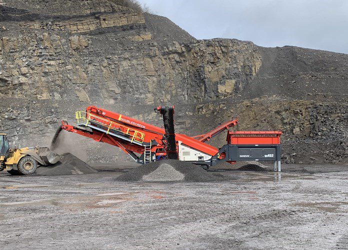 Sandvik QA452 finishing screen for aggregate processing.